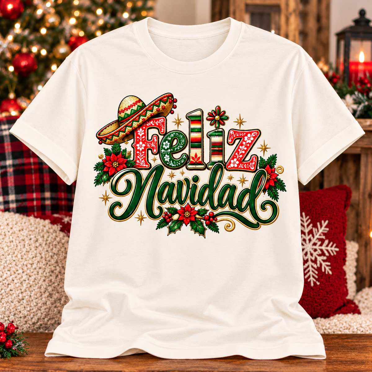 Feliz Navidad Festive Christmas Graphic Tee