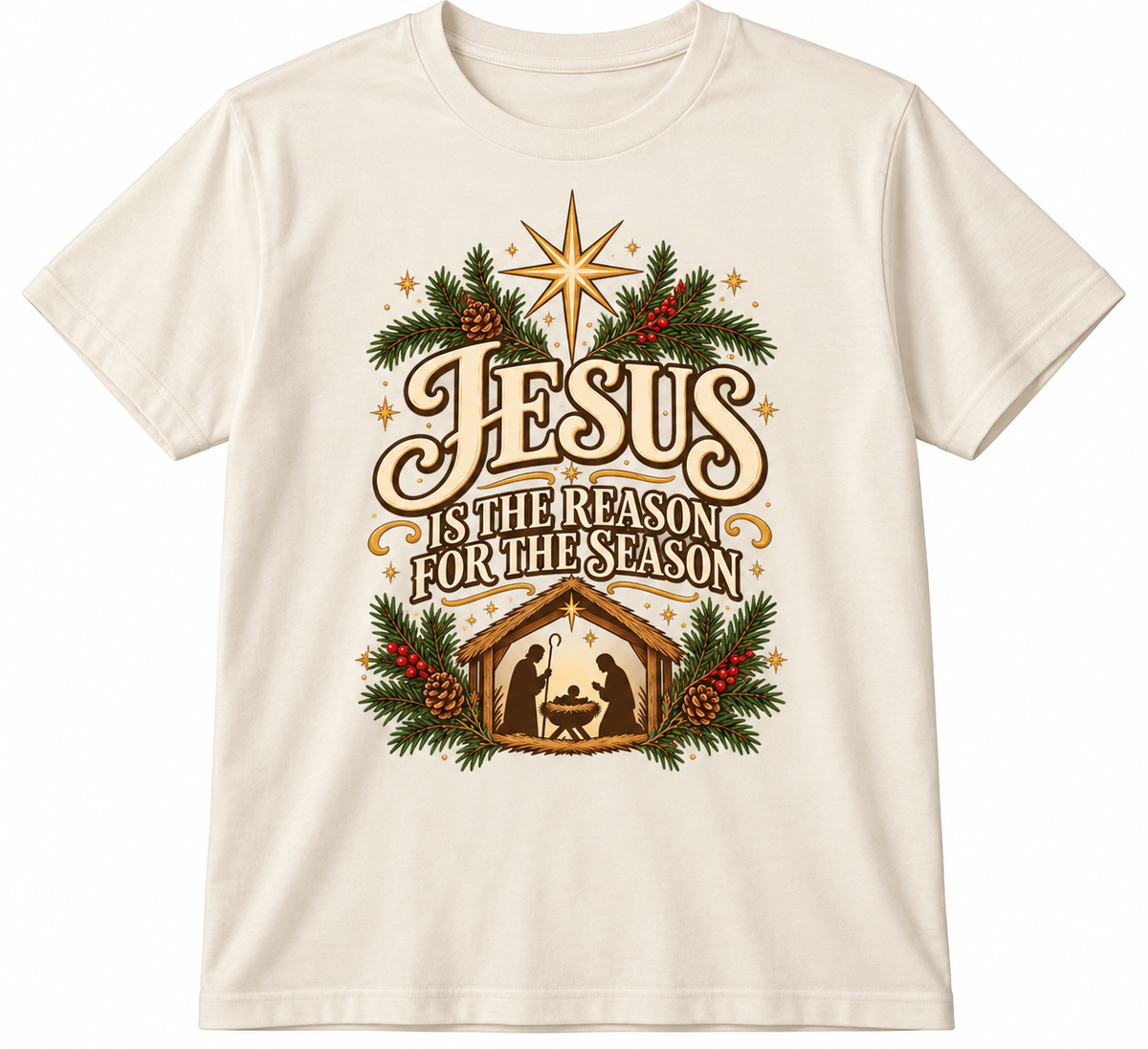 Jesus Is the Reason for the Season Nativity Christmas Tee