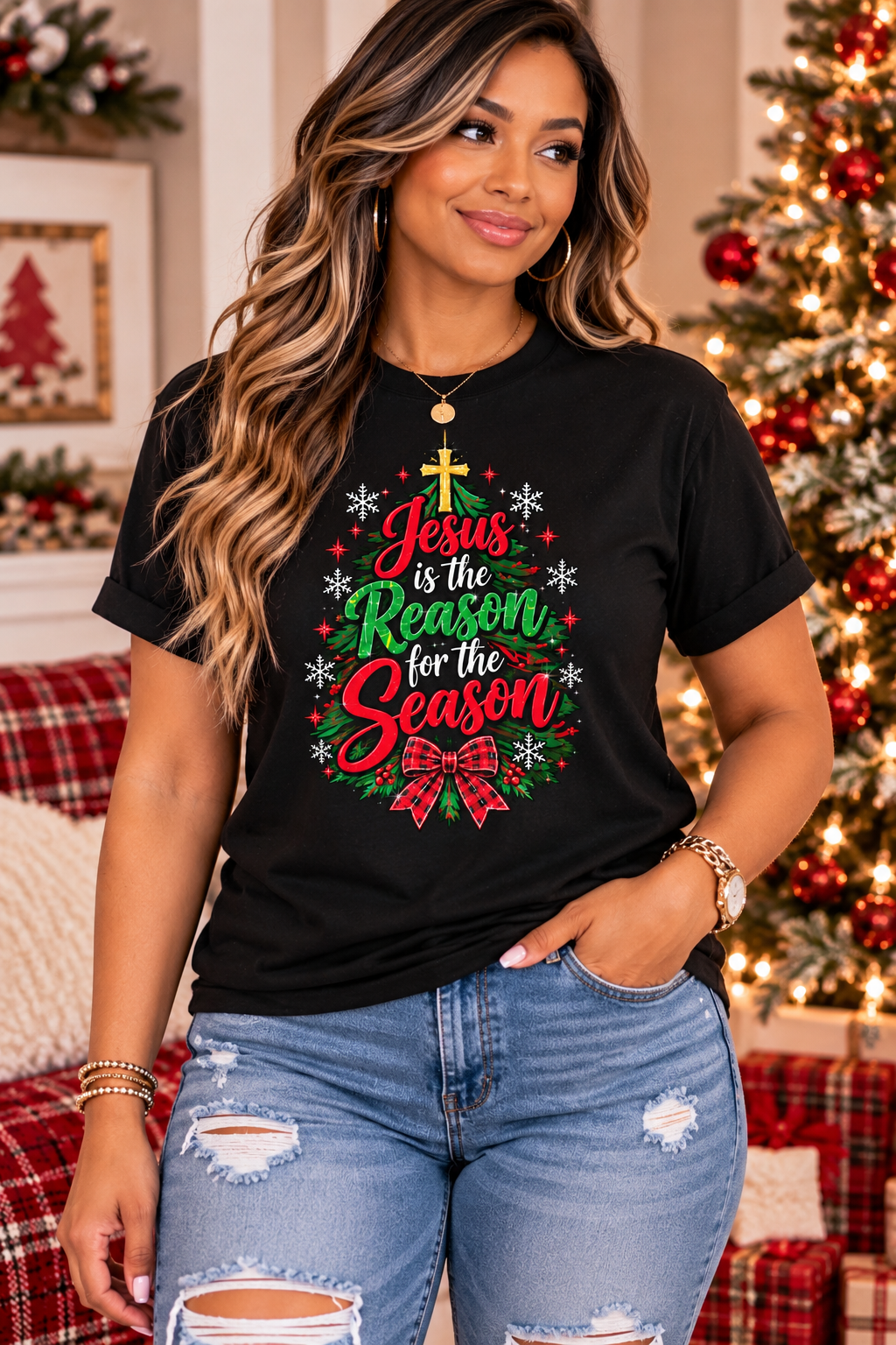 Jesus Is the Reason for the Season Christmas Graphic Te