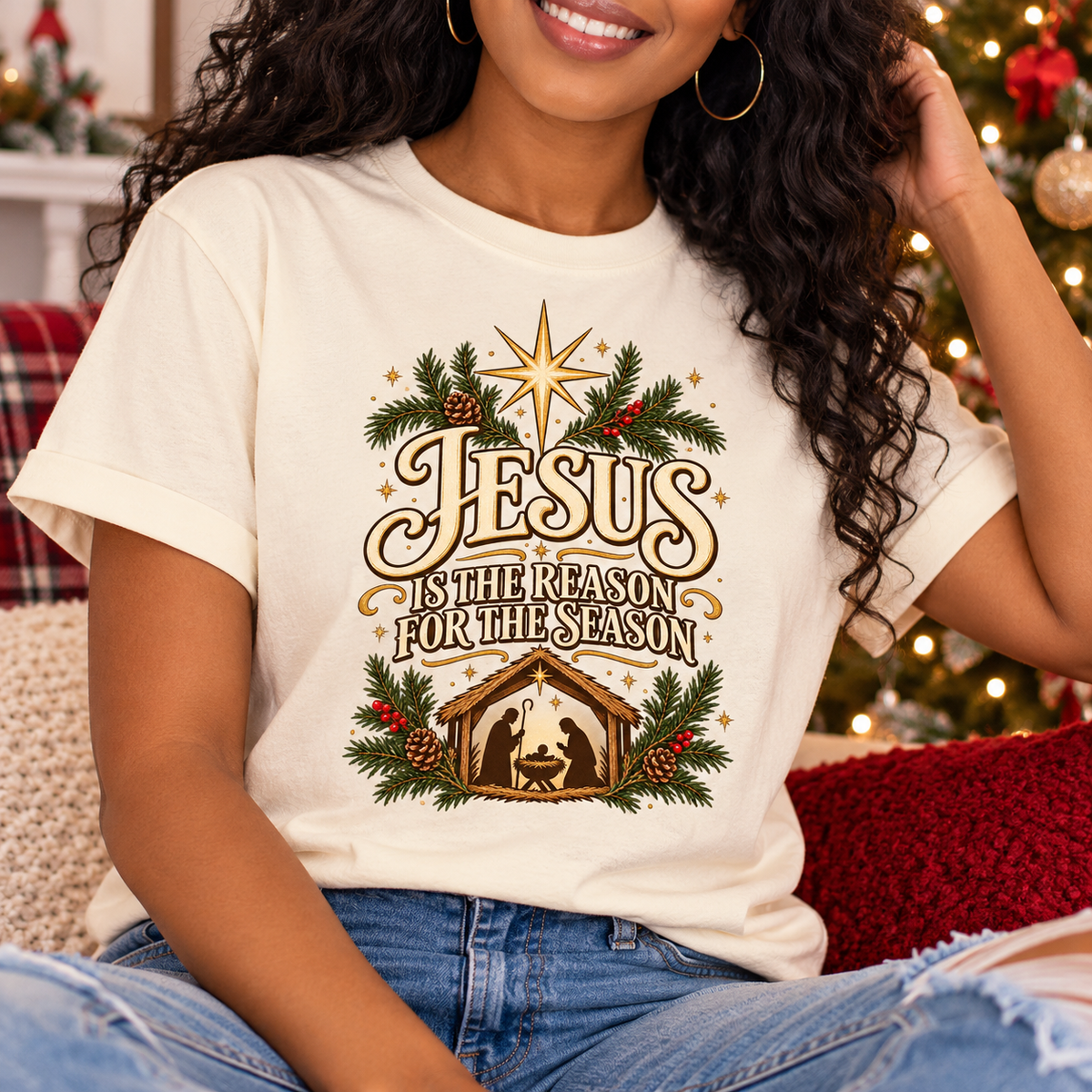 Jesus Is the Reason for the Season Nativity Christmas Tee
