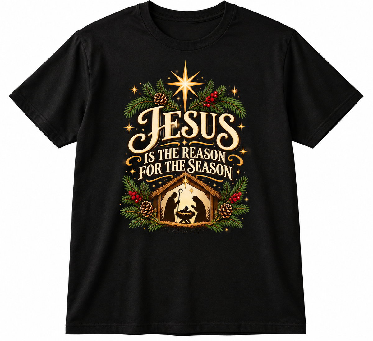 Jesus Is the Reason for the Season Nativity Christmas Tee